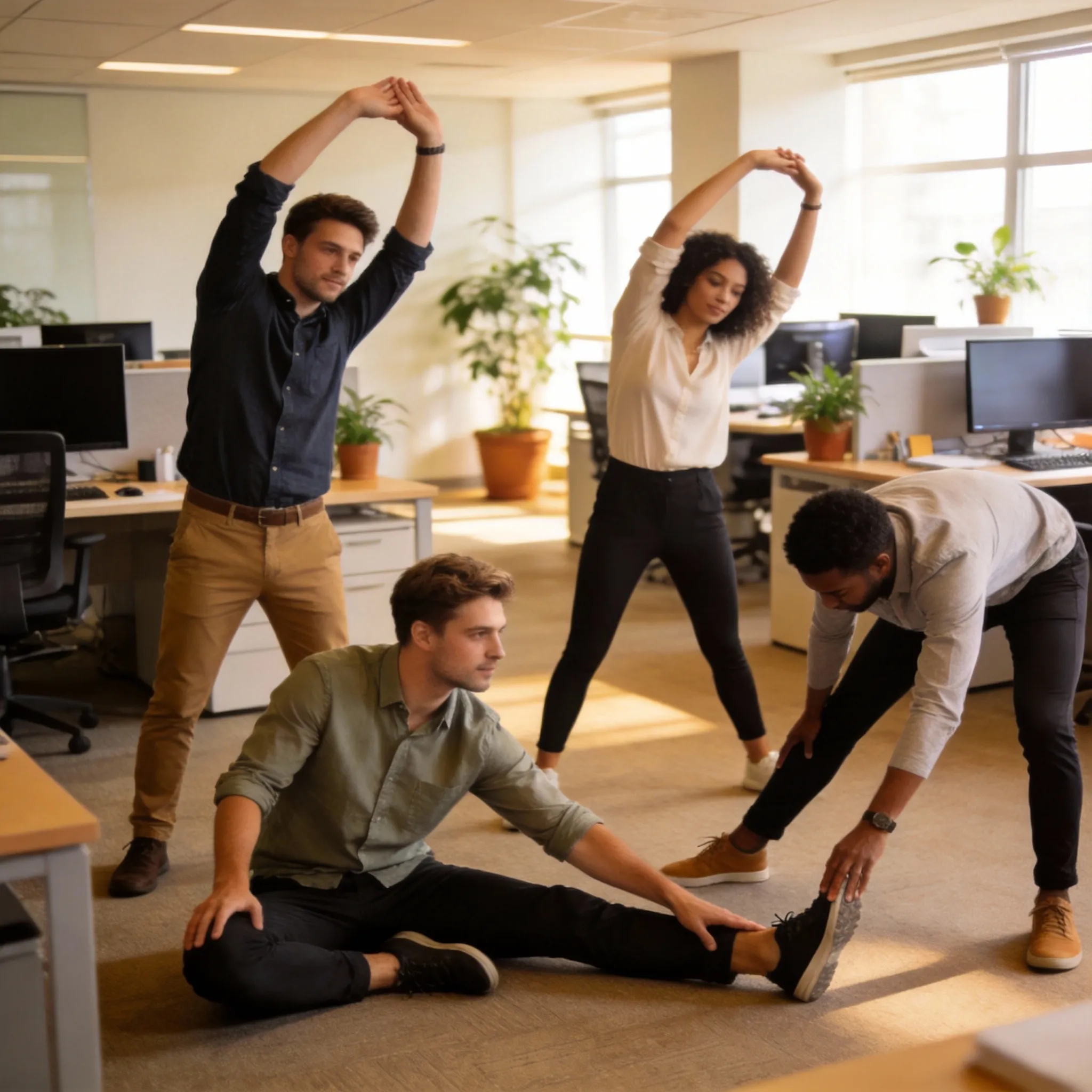 10-minute office stretches, quick routine