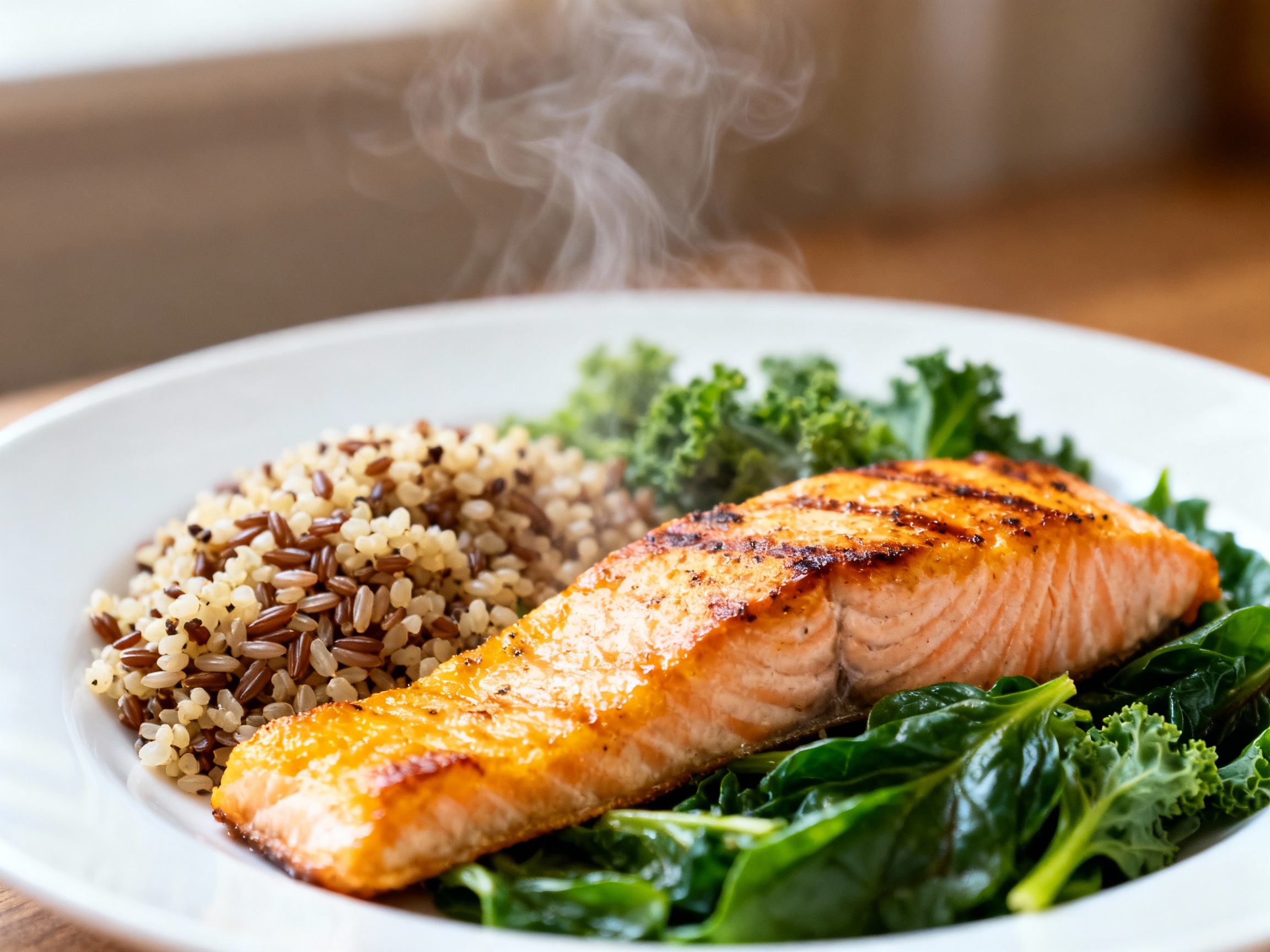 Anti-inflammatory meal fish grains vegetables fiber