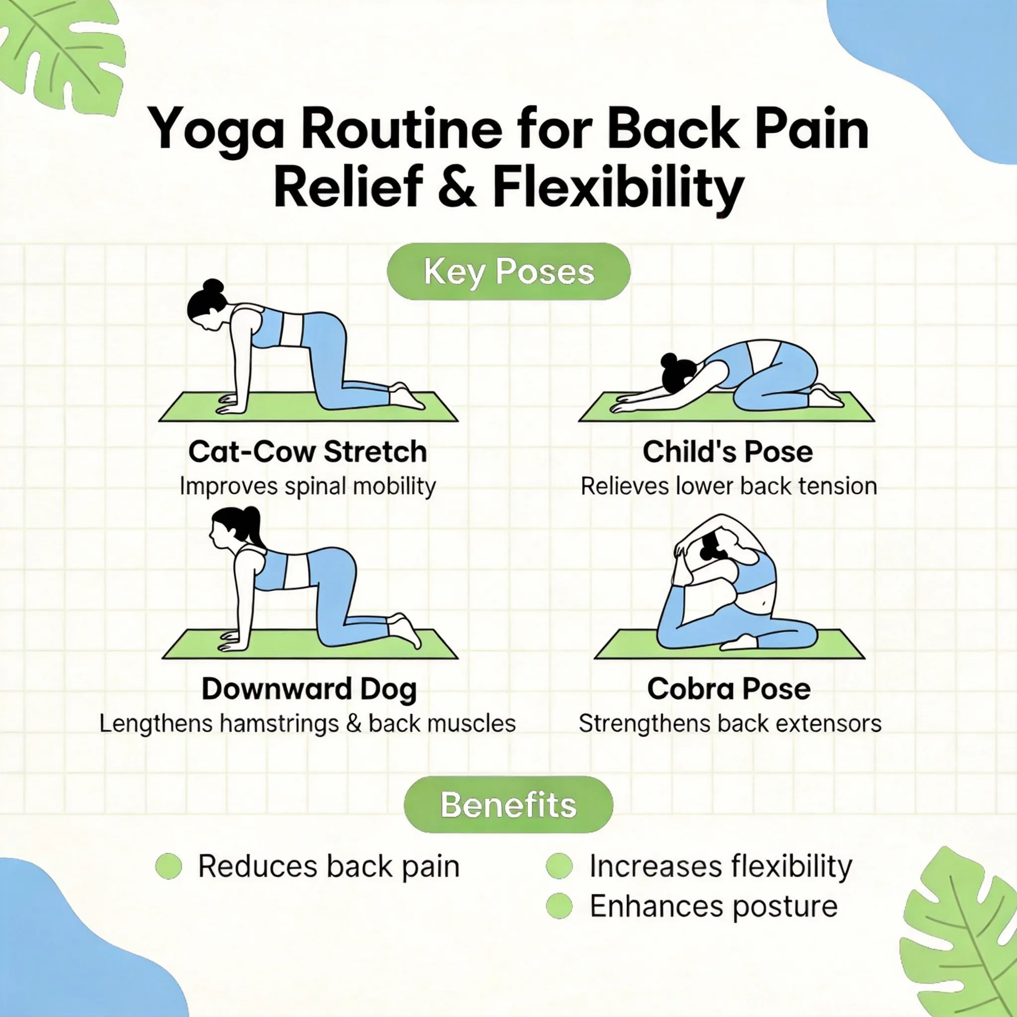 Yoga pose for spine flexibility and back pain relief