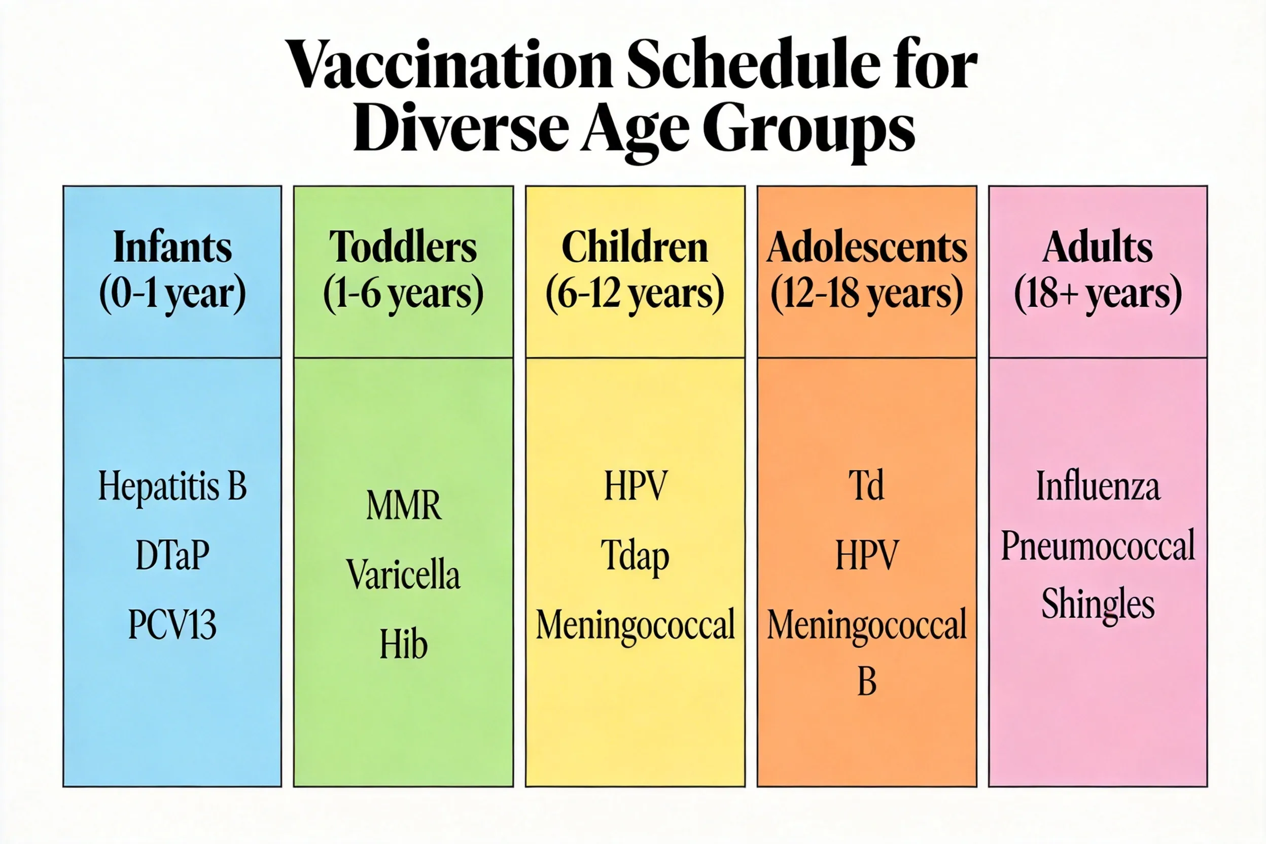 Vaccination schedule - natural healing illustration
