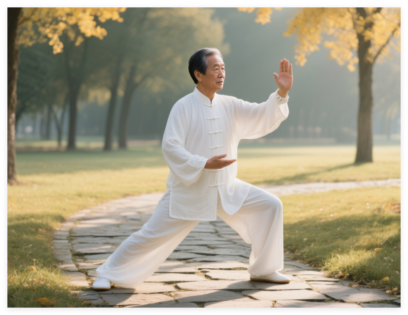 Tai Chi practice for energy flow and stress relief