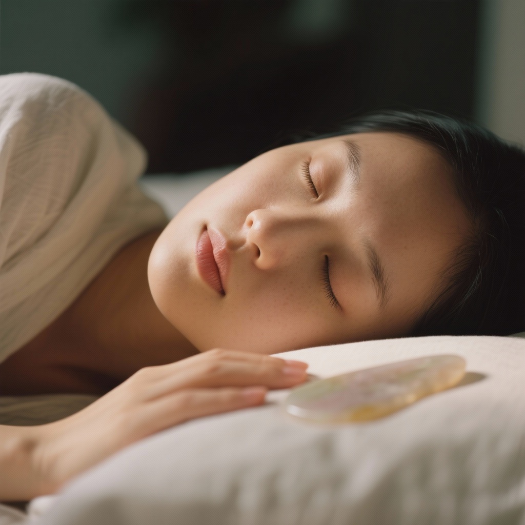 Gua Sha for Deep Sleep: hands gently applying tool to forearm