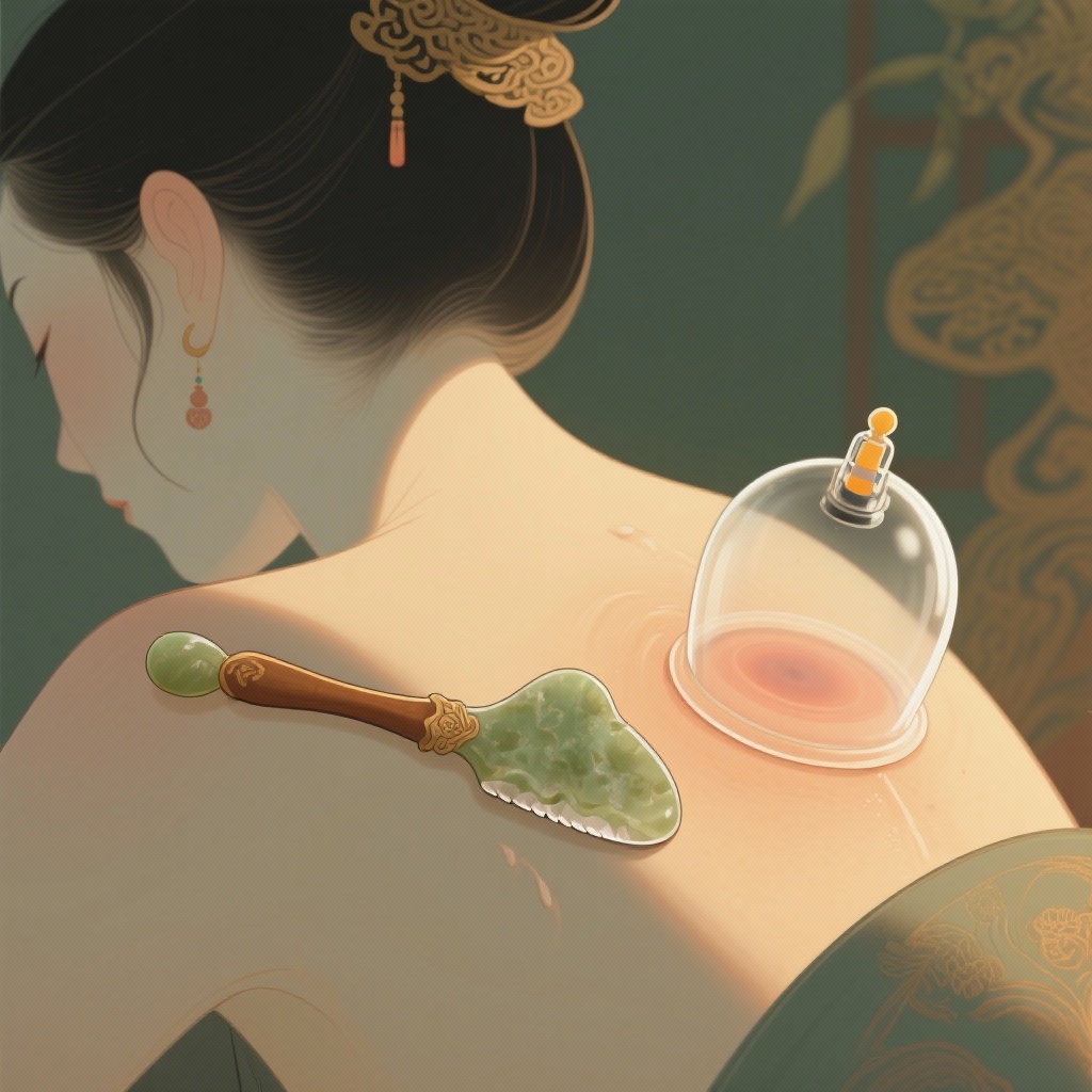Gua Sha vs Cupping, traditional healing tools on a soothing background