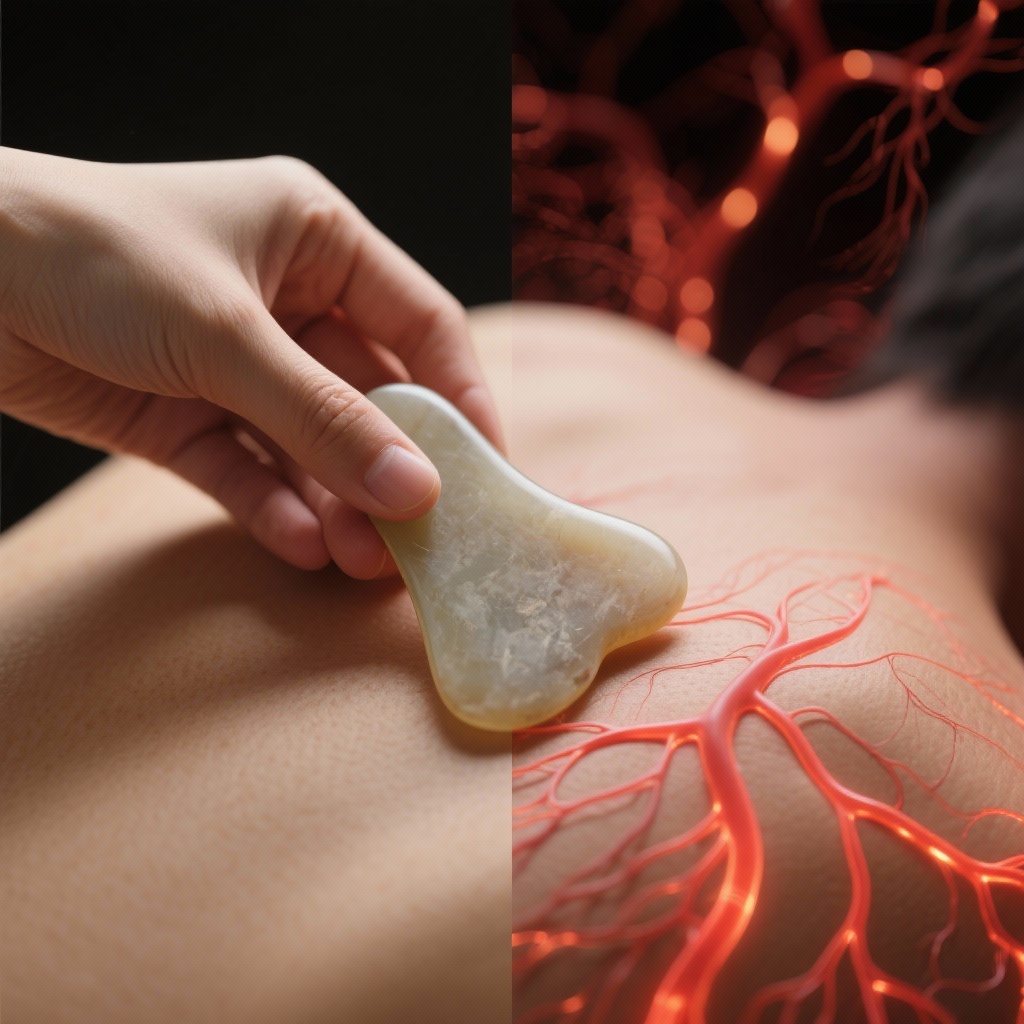Gua Sha Explained: Close-up of 'sha' marks after treatment, showing microcirculation