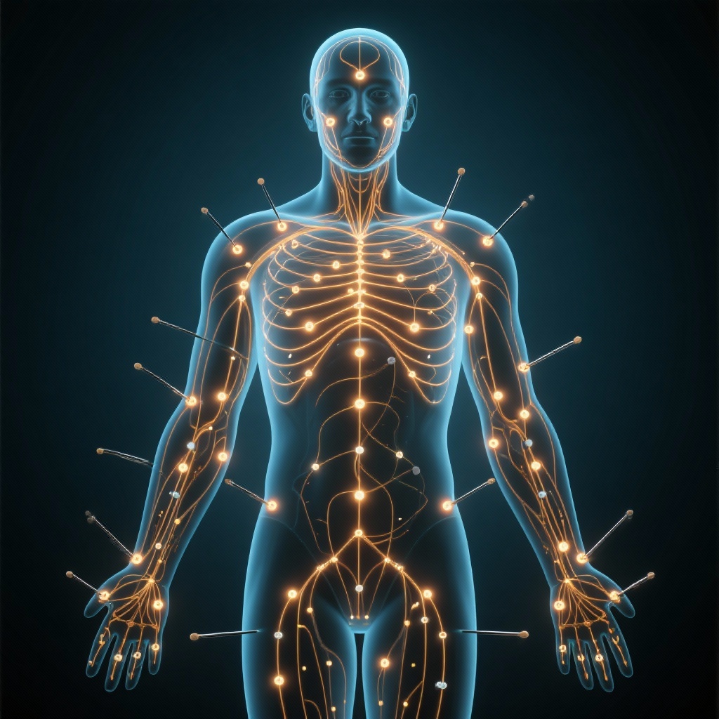 Acupuncture for Qi and Blood points used in modern treatment.