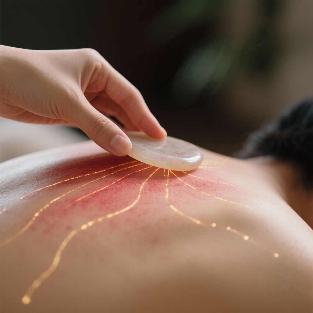 Gua Sha Qi and Blood flowing freely, restoring energy