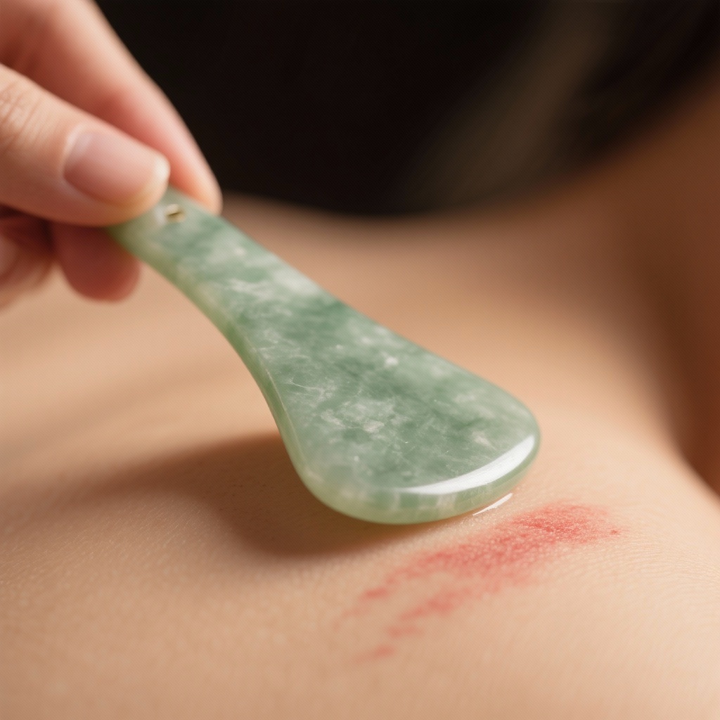Gua sha improving facial qi and blood circulation