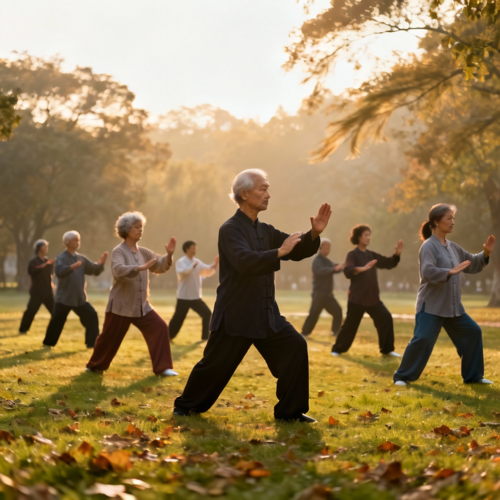 Tai Chi core principles practitioner focused serene