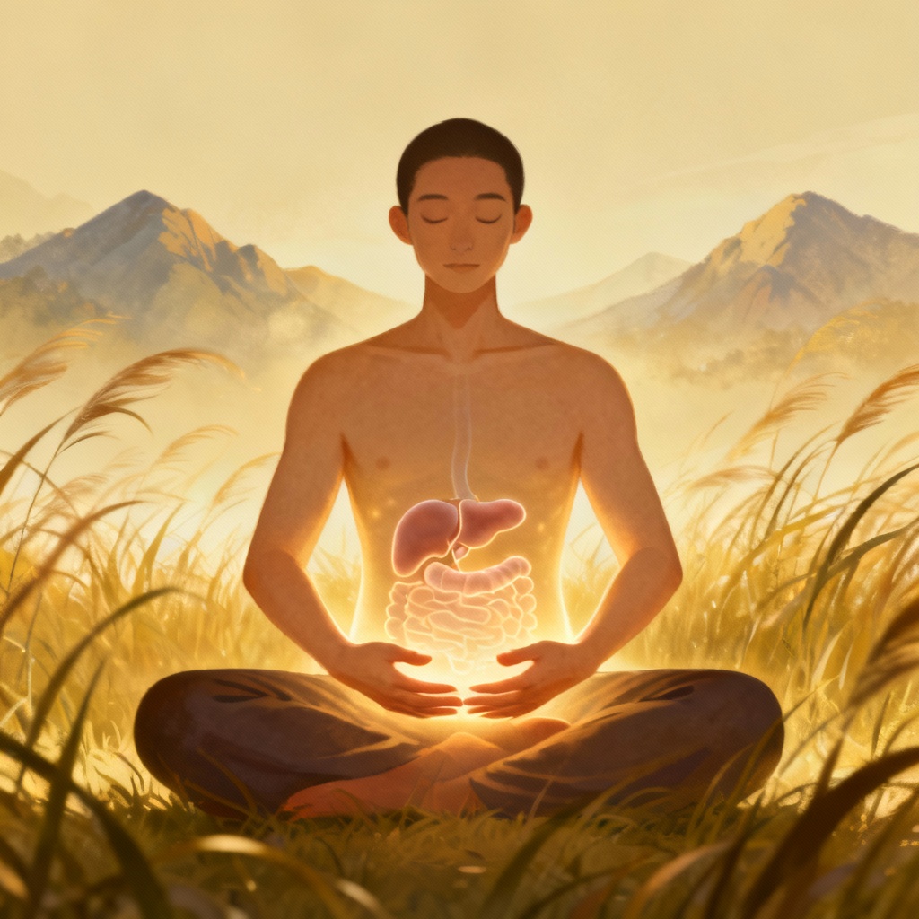 Qigong Spleen Stomach practitioner performing gentle abdominal breathing