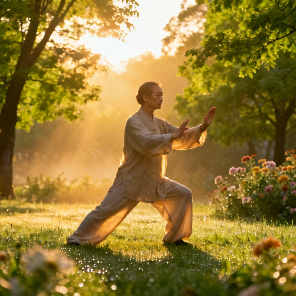 Qigong for Kidney Health practitioners performing gentle movements outdoors