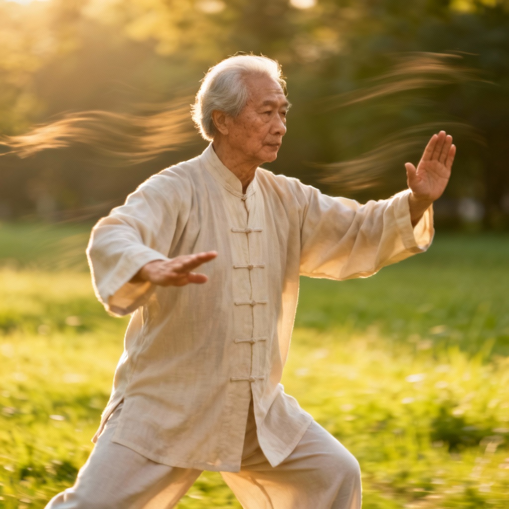 Tai Chi longevity benefits, centenarian mindful movement.