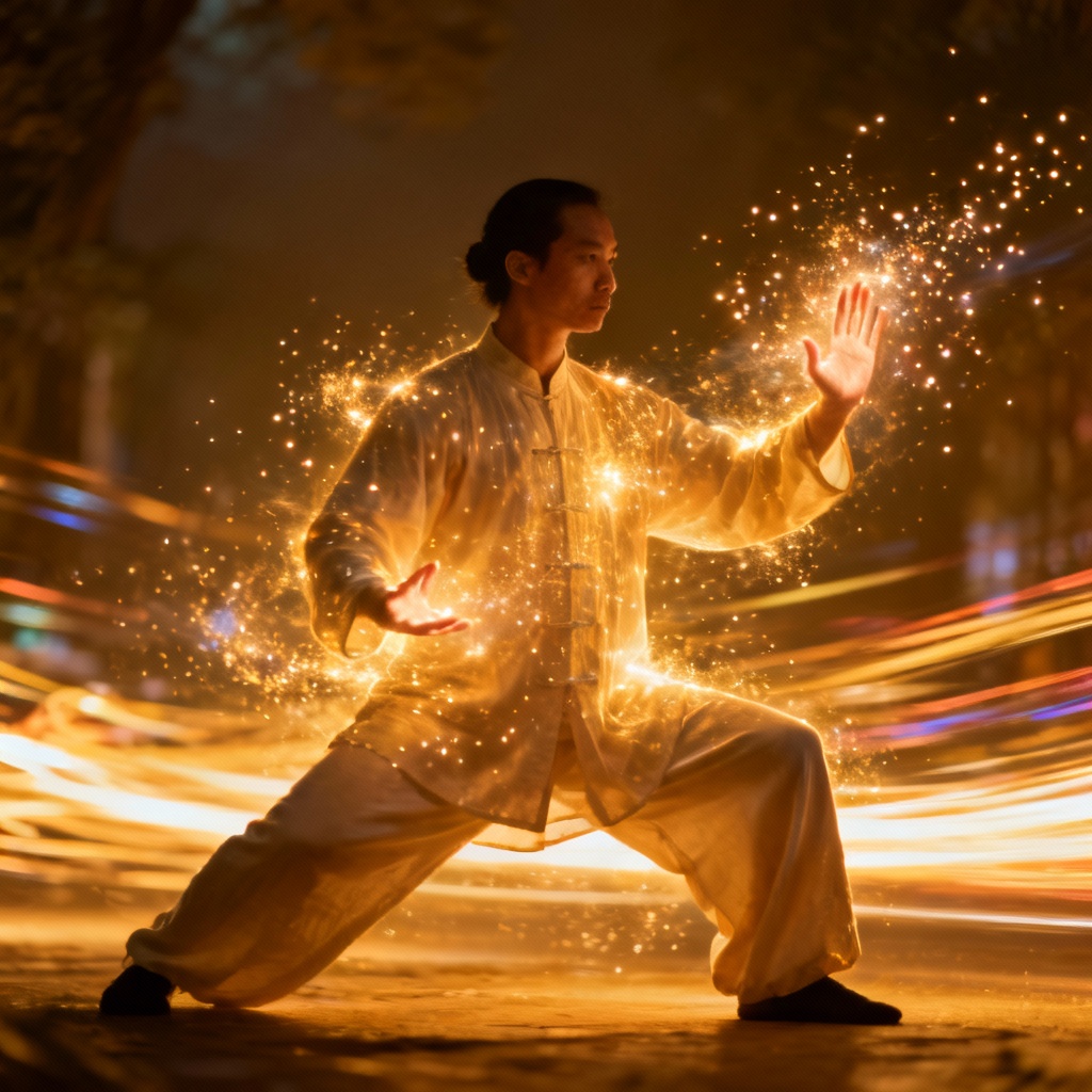 Qigong for Chronic Fatigue Syndrome, person practicing outdoors.