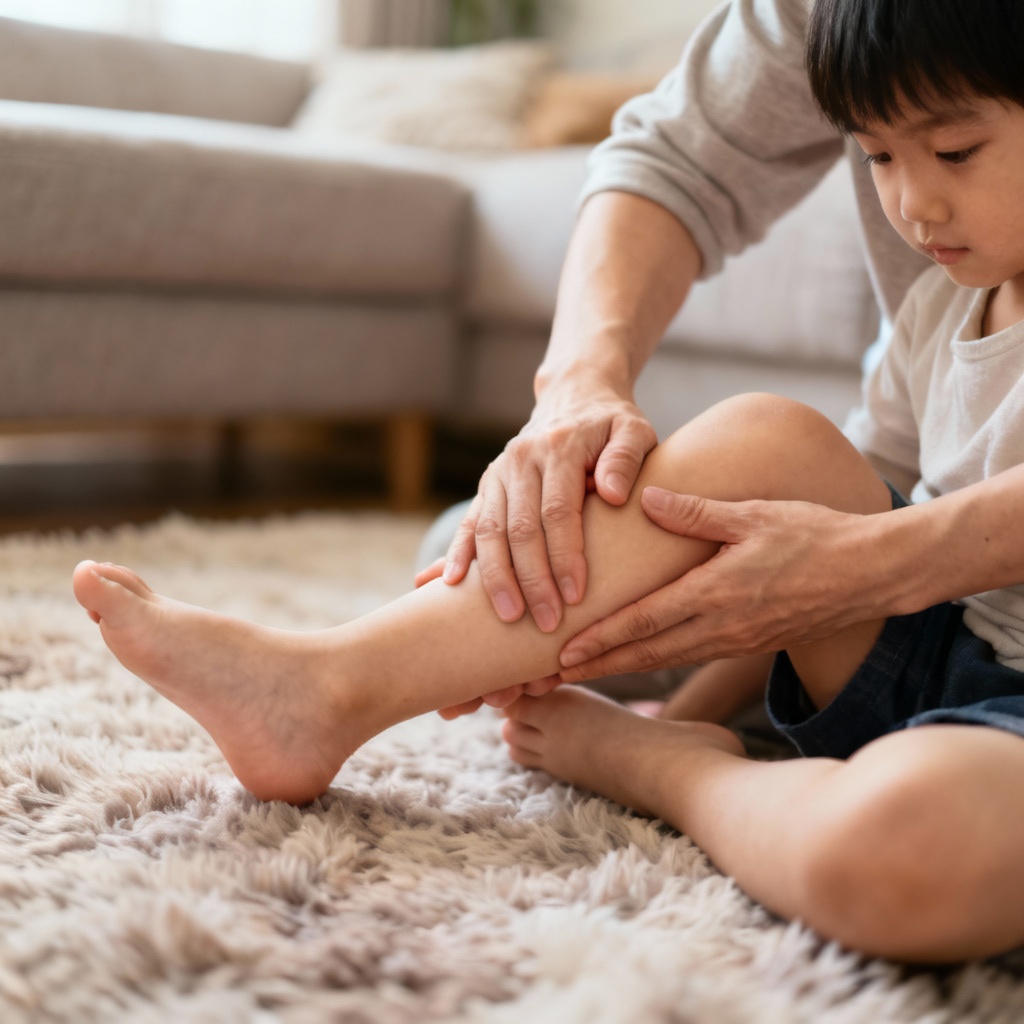 Child receiving gentle Pediatric Tui Na massage for digestive support