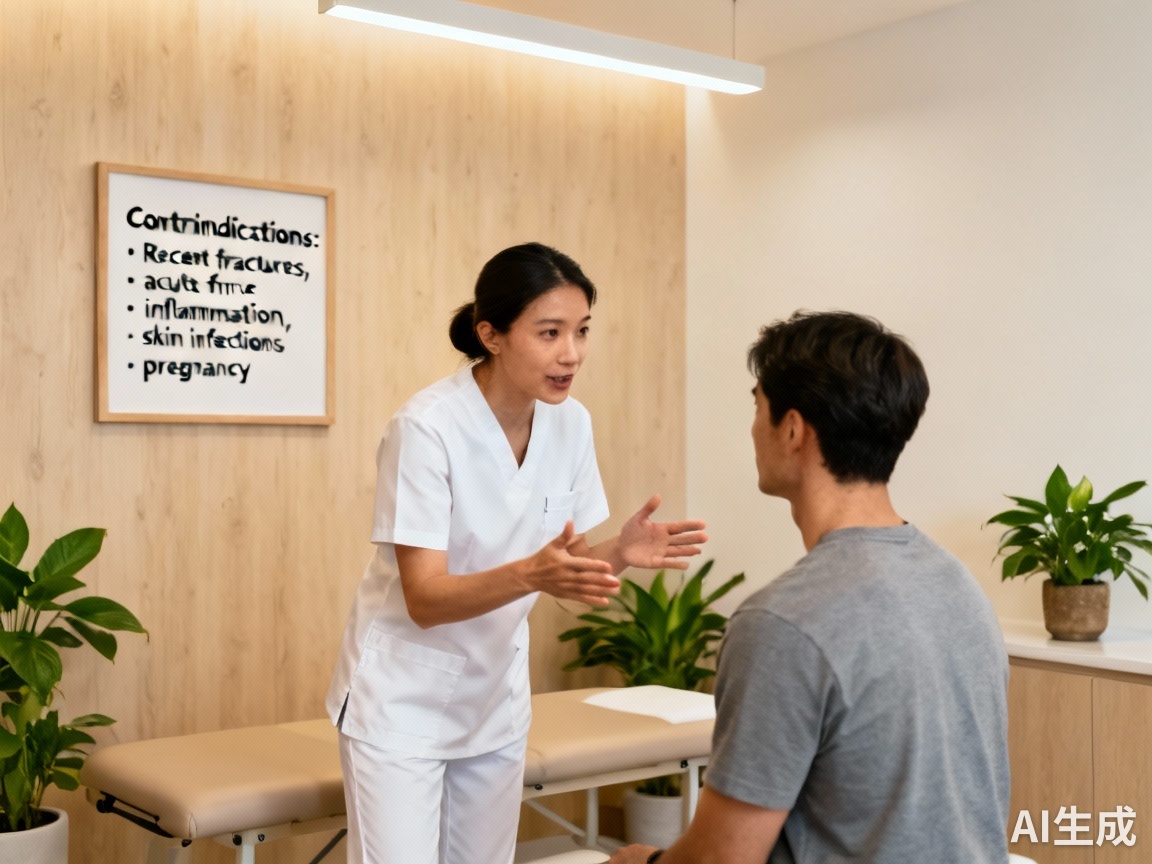 Tuina massage contraindications: A person receiving a gentle back massage