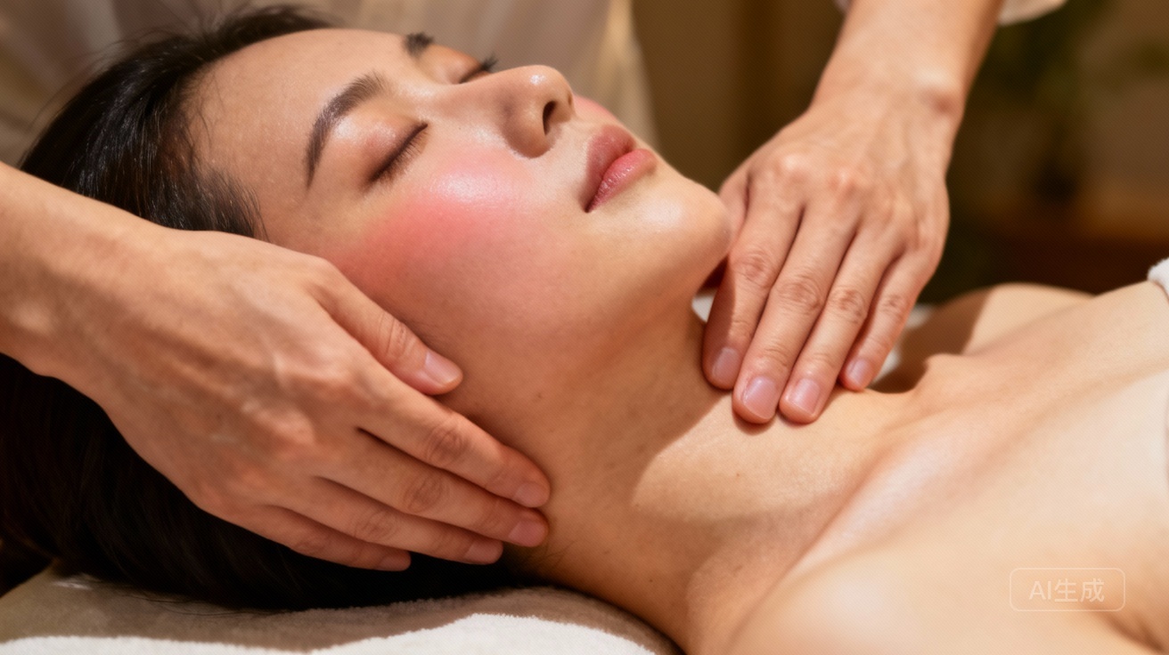 Tuina blood circulation massage, hands working on back, promoting wellness