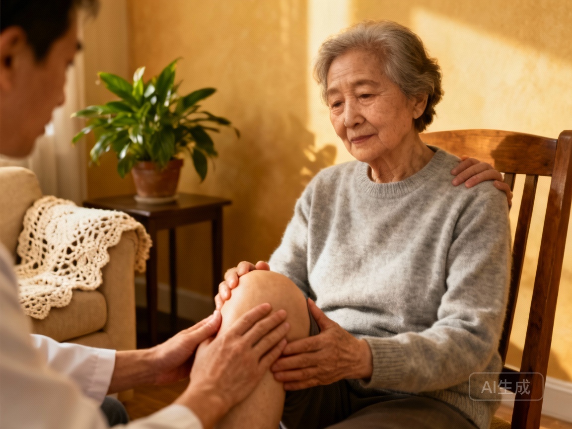 Tuina for Elderly Joint Stiffness, gentle hand massage technique