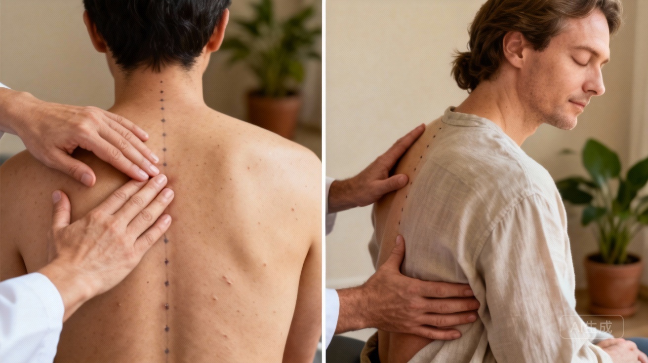 Person receiving Tuina massage while another considers chiropractic care for comparison