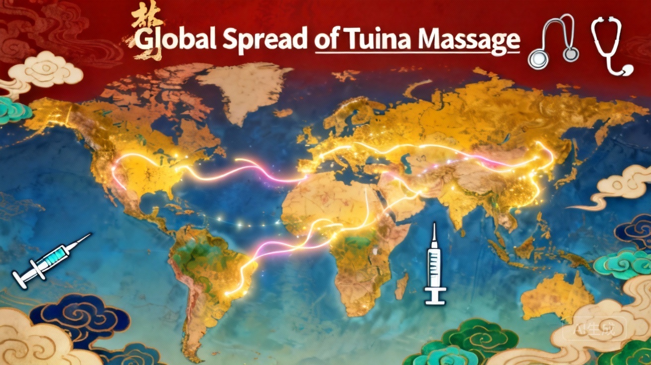Tuina massage practitioner healing patient for pain relief