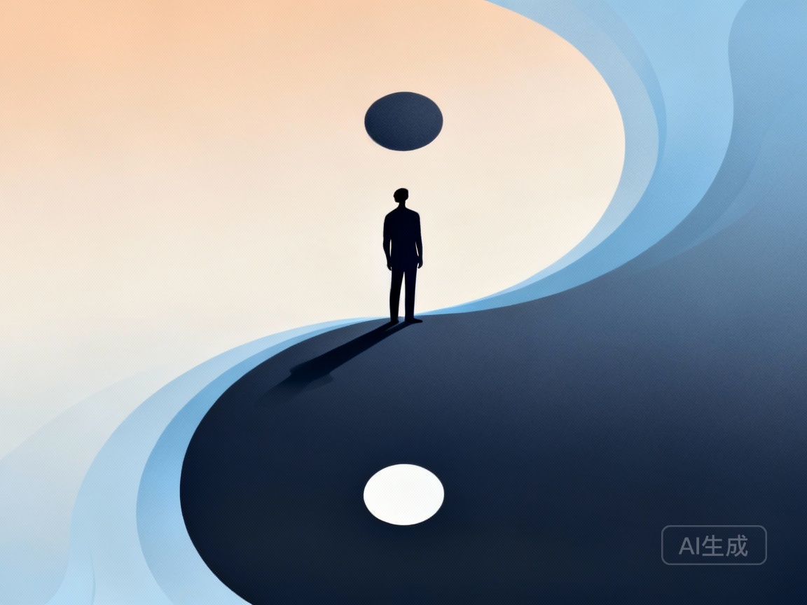 Yin Yang Imbalance signs: two figures balancing a scale