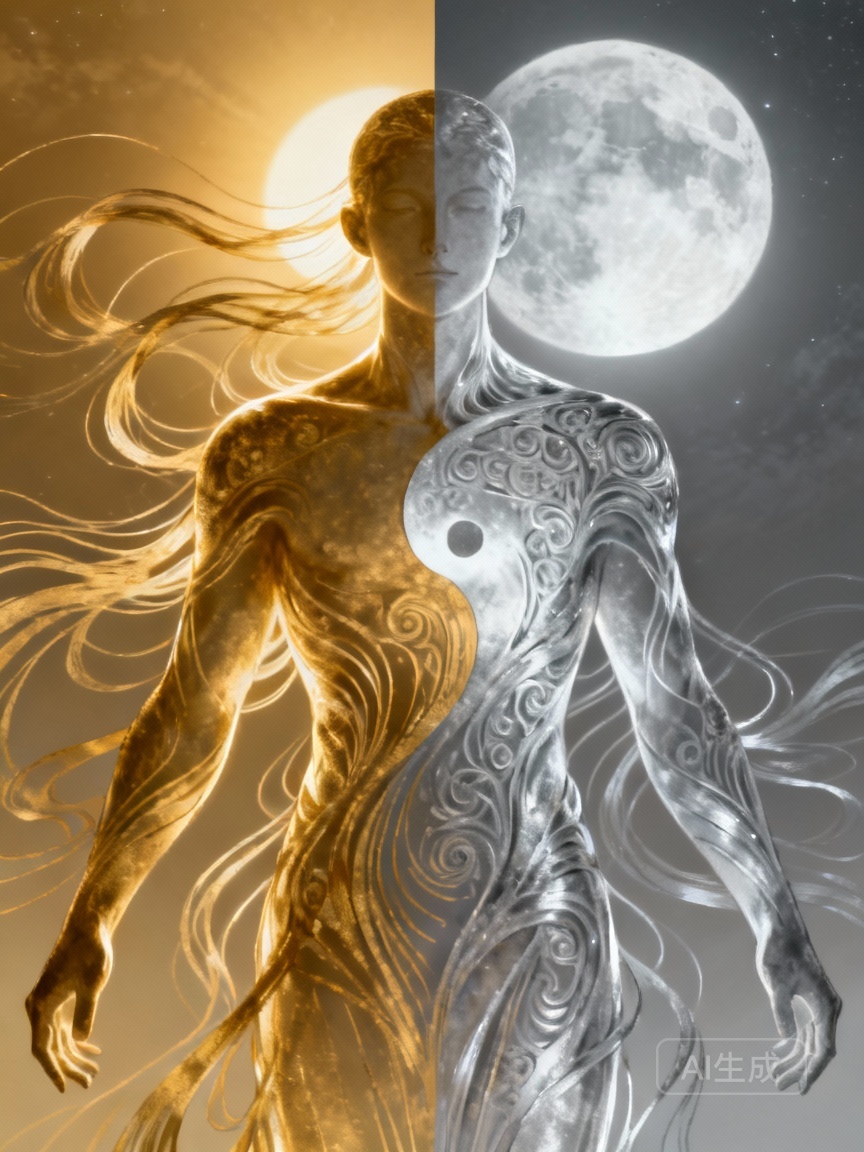 Yin Yang and Meridian Theory energy pathways illustration