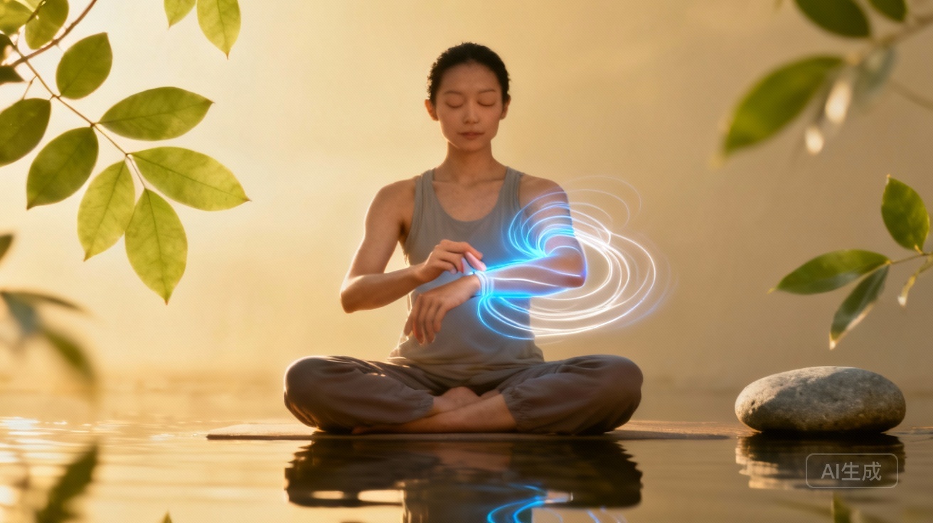 Person feeling their pulse to check for Yin Yang Imbalance, balanced energy