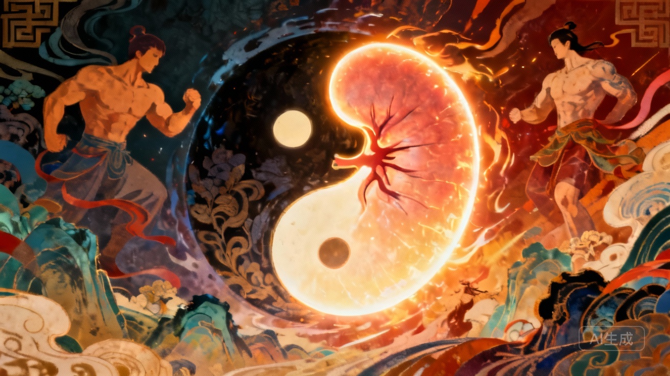 Kidney Yang Male Health: Vibrant energy flow illustration