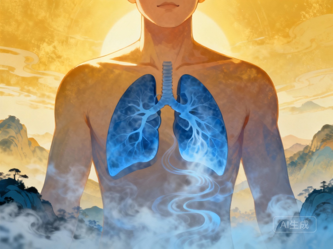 Yin Yang Respiratory Diseases relief, a person breathing freely in nature