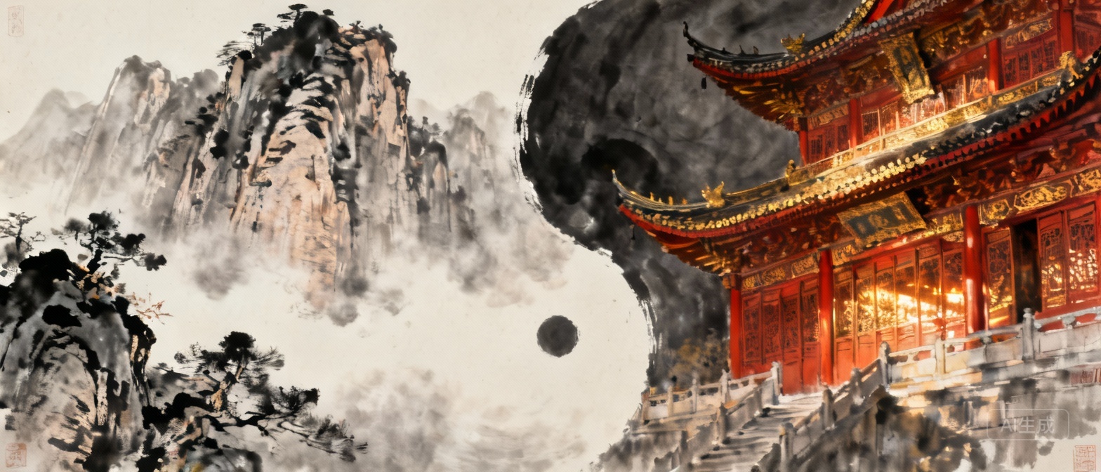 Yin Yang art: Traditional painting with movement and stillness